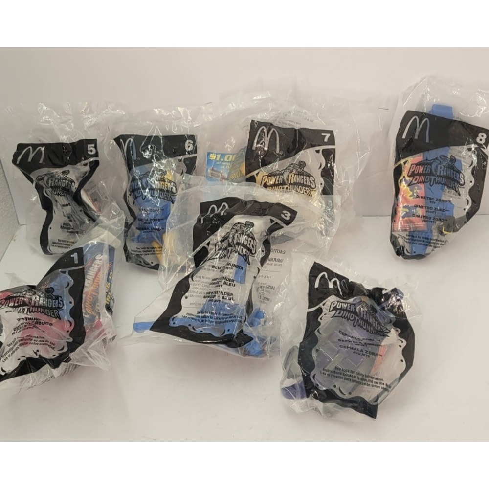 7 Set McDONALD'S 2003 HAPPY MEAL TOY POWER RANGERS DINOTHUNDER  SEALED